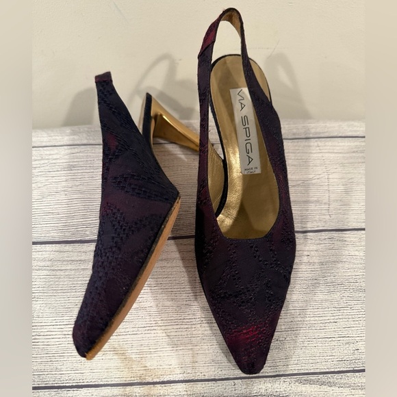 Via Spiga Slingback Heels deep plum/purple size 8.5 - Picture 11 of 13